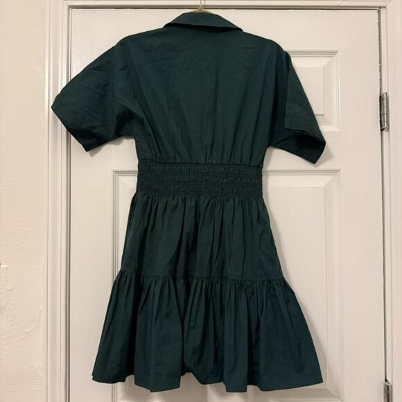 Veronica Beard Greta Green Short Sleeve Shirt Dress - Cotton - SZ 4 - Picture 4 of 5